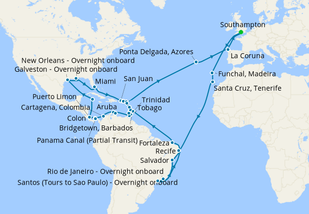 Cruise Itinerary Map