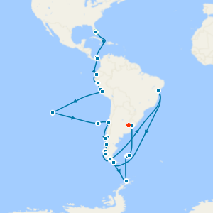 57 Day Panama Canal, Panama Canal, Chilean Fjords, Antarctica & Falklands with Miami Beach and Buenos Aires Stays