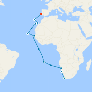 World Cruise: Cape Town, Namibia & Atlantic Islands from Cape Town - Fly Cruise
