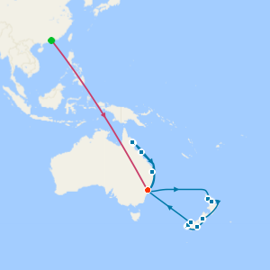 Hong Kong Highlights, Sydney Shores, Great Barrier Reef and New Zealand Fjords