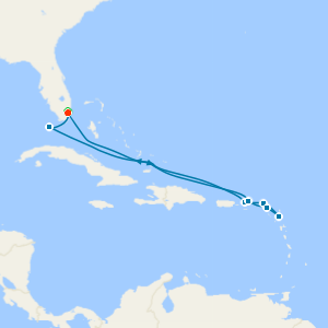 Eastern Caribbean Islands Cruise with St Barts and Antigua with Two Night Miami Beach Stay 