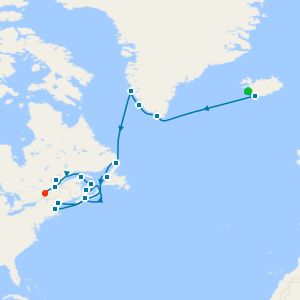 Iceland, Greenland & Gulf of St. Lawrence Crossing from Reykjavik to Montreal