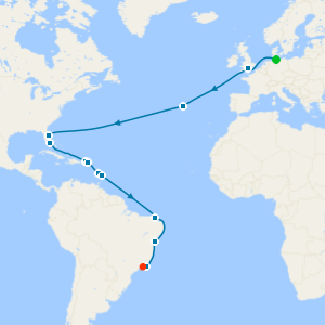 Hamburg to Rio de Janeiro