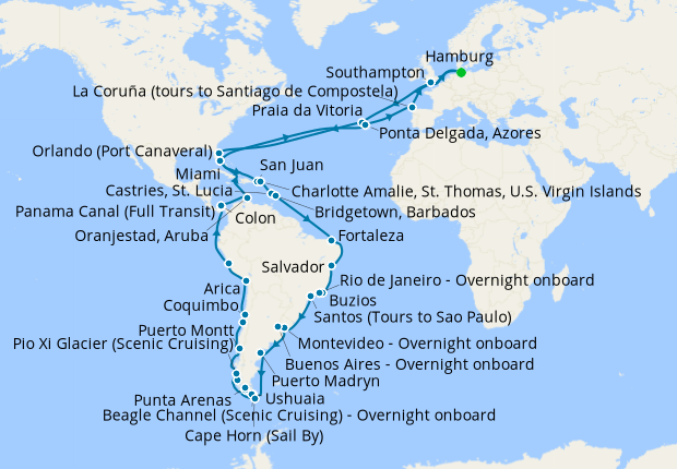 Cruise Itinerary Map
