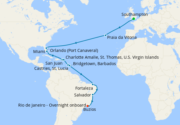 Cruise Itinerary Map