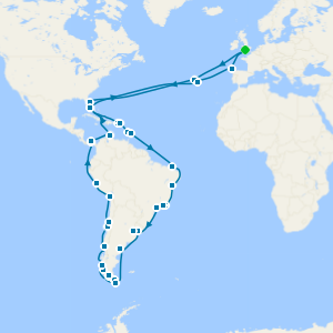 Queen Anne's Farewell No-Fly South America Discovery from Southampton