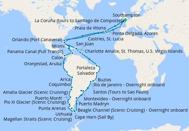 Cruise Itinerary Map