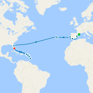 Spain, Portugal & Eastern Caribbean from Barcelona to Miami