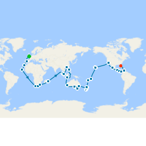 Full World Voyage from Southampton to Miami