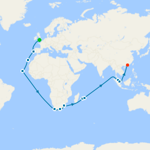 Southampton to Hong Kong