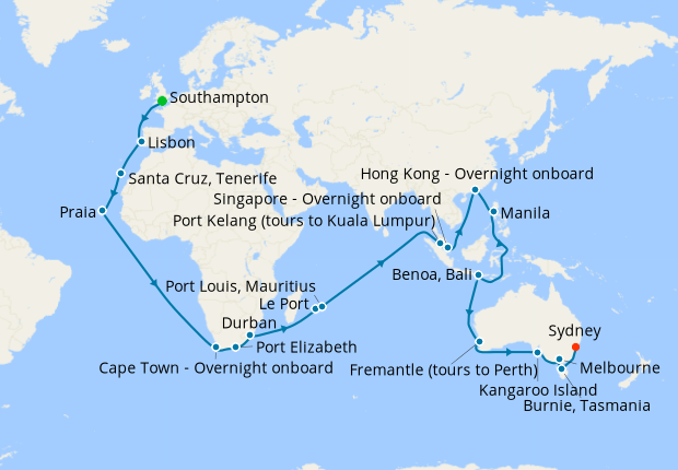 Cruise Itinerary Map