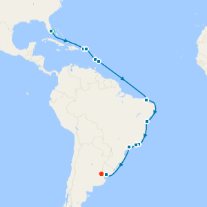 Caribbean & South America from Miami to Buenos Aires with a 2 night pre cruise stay in Miami Beach