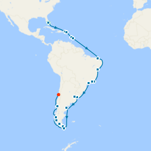 Caribbean & South America from Miami to Valparaiso with a 2 night pre cruise stay in Miami Beach