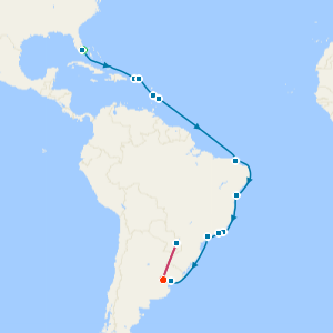 Caribbean & South America with Miami Beach, Buenos Aires and Iguazu Falls Stays