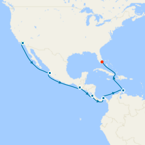 Pacific coast & Panama Canal from Los Angeles to Miami with a 2 night pre-cruise stay