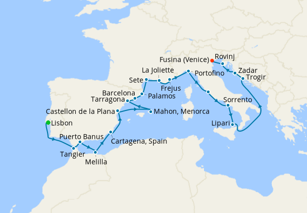 Cruise Itinerary Map