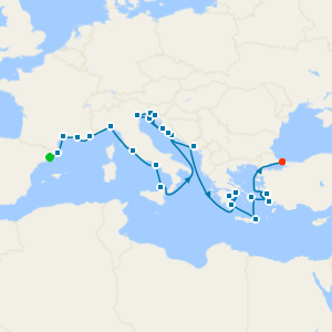 Mediterranean Gems: Riviera, Croatia & Greek Isles from Barcelona to Istanbul