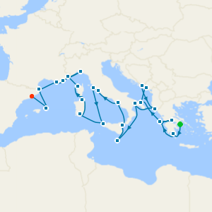Mediterranean Gems: Italy, Greece, France & Spain from Athens to Barcelona