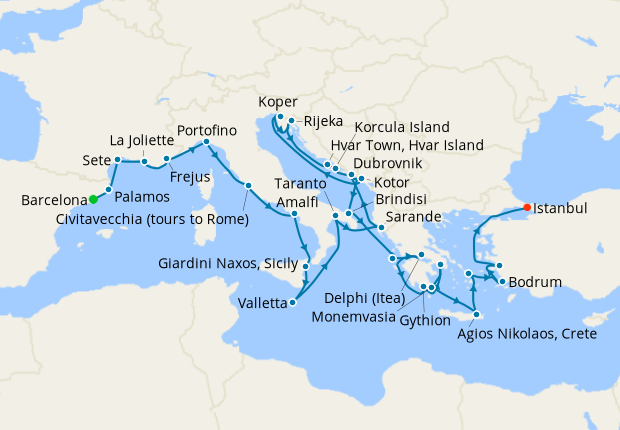 Cruise Itinerary Map