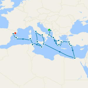 Old World Exploration: Delphi, Ephesus, Cairo & Tunis from Dubrovnik to Barcelona