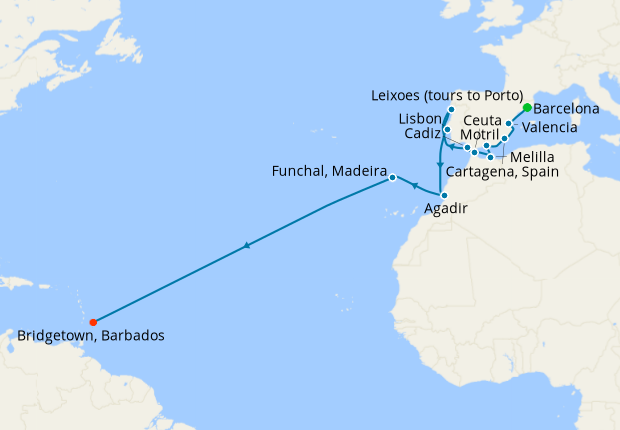 Cruise Itinerary Map