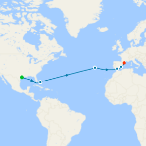 Spain & Portugal Transatlantic from Galveston to Barcelona
