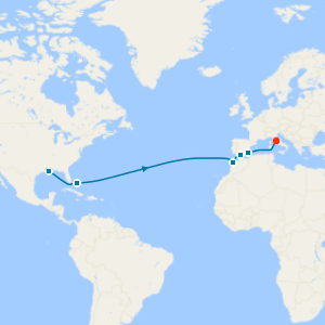 Spain & Portugal Transatlantic from New Orleans to Rome with a 2 night pre cruise stay