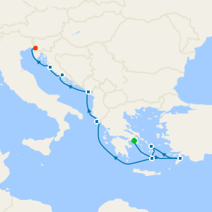 Croatia, Montenegro & Greek Isles from Athens