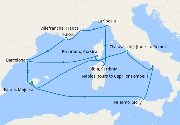 Cruise Itinerary Map
