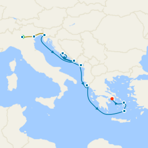 Maiden Voyage: Lake Garda & Venice Stays with Croatia, Montenegro & Greece Cruise from Trieste