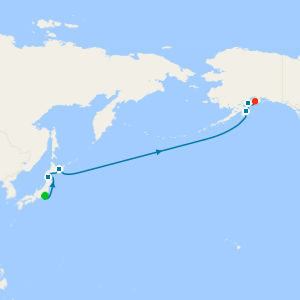 Transpacific Japan to Alaska from Tokyo / Yokohama to Seward
