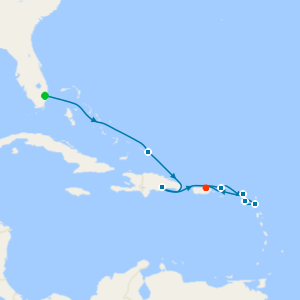 Eastern Caribbean from Fort Lauderdale to San Juan