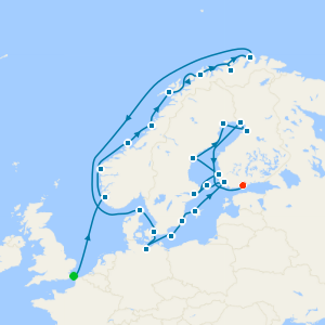 Norway's North Cape, Scandinavia & Gulf of Bothnia from Dover with Two Night Helsinki City Stay 