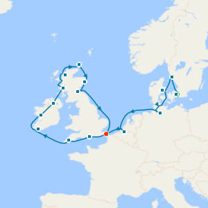 Treasures of British Isles, Kiel Canal and Belgium to Dover with Two Night Copenhagen City Stay 