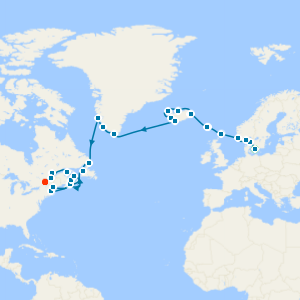 Northern Europe, Greenland & Gulf of St. Lawrence to Montreal with Two Night Copenhagen City Stay 