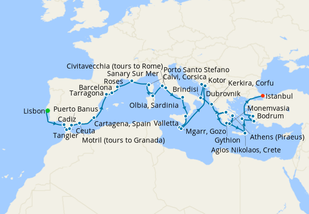 Cruise Itinerary Map