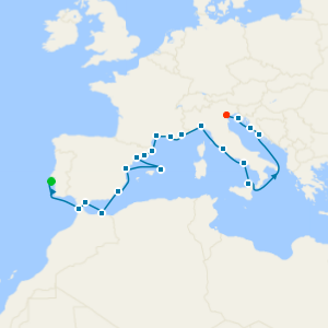 Coasts of Andalusia, France Italy & The Adriatic from Lisbon to Fusina - Fly Cruise