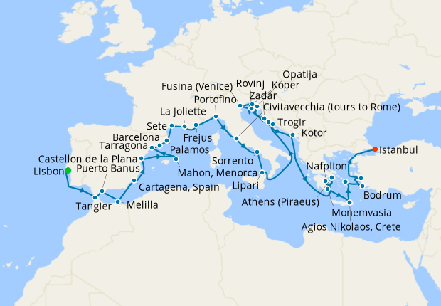 Cruise Itinerary Map