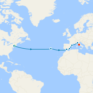 Spain, Italy & Azores Transatlantic from New York to Rome with a 2 night pre cruise stay