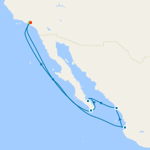 Baja Peninsula & Sea of Cortez from Los Angeles with a 2 night pre cruise stay