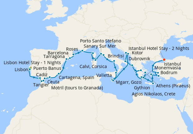 Cruise Itinerary Map