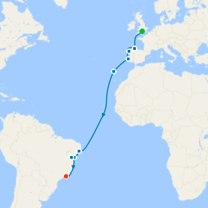 Grand Voyage from Southampton with a 2 night post cruise stay in Rio de Janeiro