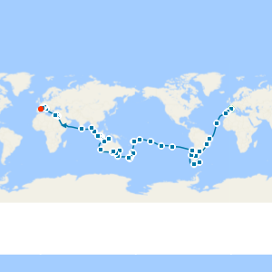 World Cruise 2029 with a 2 night pre cruise stay in Barcelona
