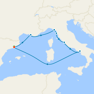 Amalfi Coast & France with a 2 night pre cruise stay in Barcelona
