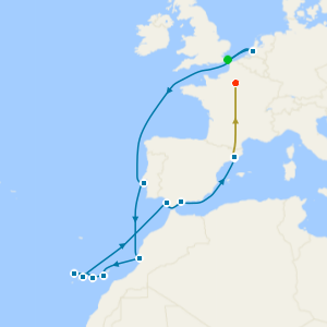 No Fly Canary Island Enchantment with Morocco & Spain from Dover with Barcelona and Paris Stays