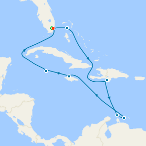 Caribbean: Curacao, Aruba & Dominican Republic from Miami with 1 night pre-cruise stay