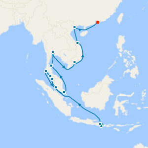 Bali Stay, Malaysia & Thailand to Singapore & Northbound Asian Allure to Hong Kong