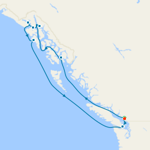 Alaska Inside Passage from Vancouver with one night pre-cruise stay