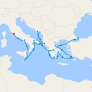 Treasures of Greece, Montenegro, Italy & Malta to Civitavecchia with Two Night Istanbul Stay 