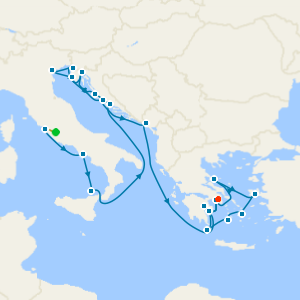 Treasures of Italy, Greek Isles & Montenegro with Rome and Athens City Stays 